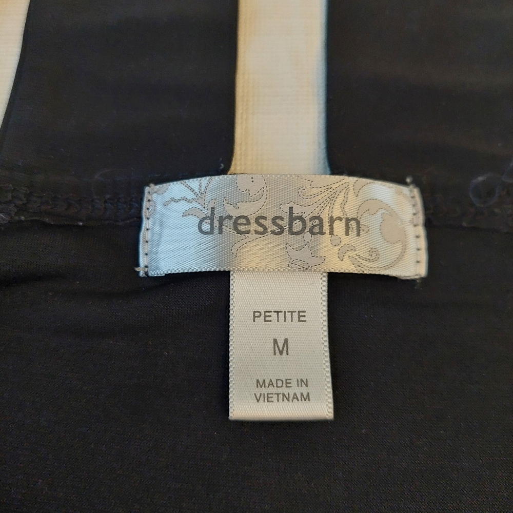 Dressbarn Black White Chevron Pattern Blouse Open Back Business Casual Size PM - Picture 5 of 10